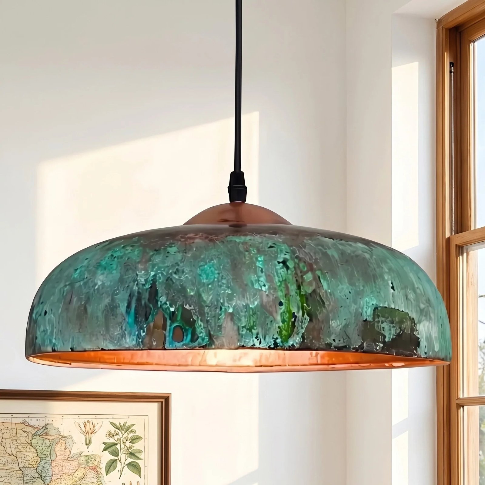 Rustic Vintage Metal Dome Pendant Light for Kitchen Dining Room Living Room Study