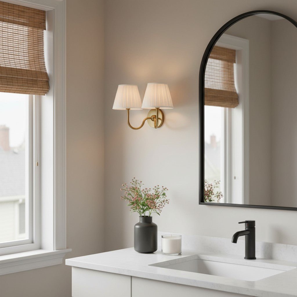 Traditional Pleated Fabric Wall Sconce for Bedroom Hallway Reading Room Living Room - Image 4