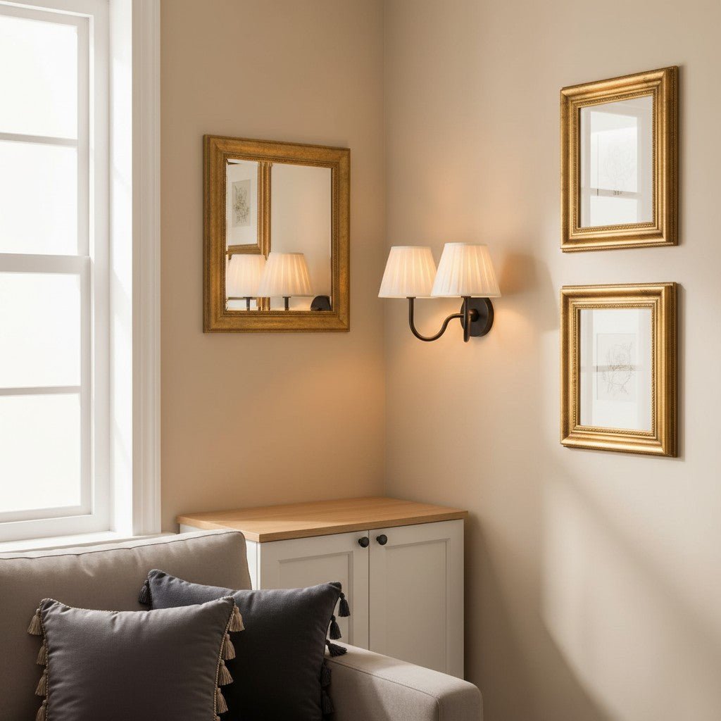 Traditional Pleated Fabric Wall Sconce for Bedroom Hallway Reading Room Living Room - Image 5