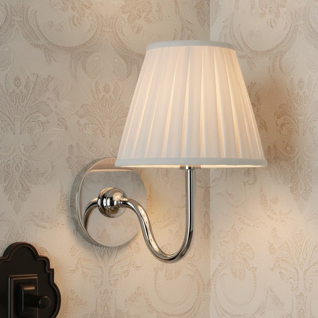 Traditional Pleated Fabric Wall Sconce for Bedroom Hallway Reading Room Living Room - Image 6