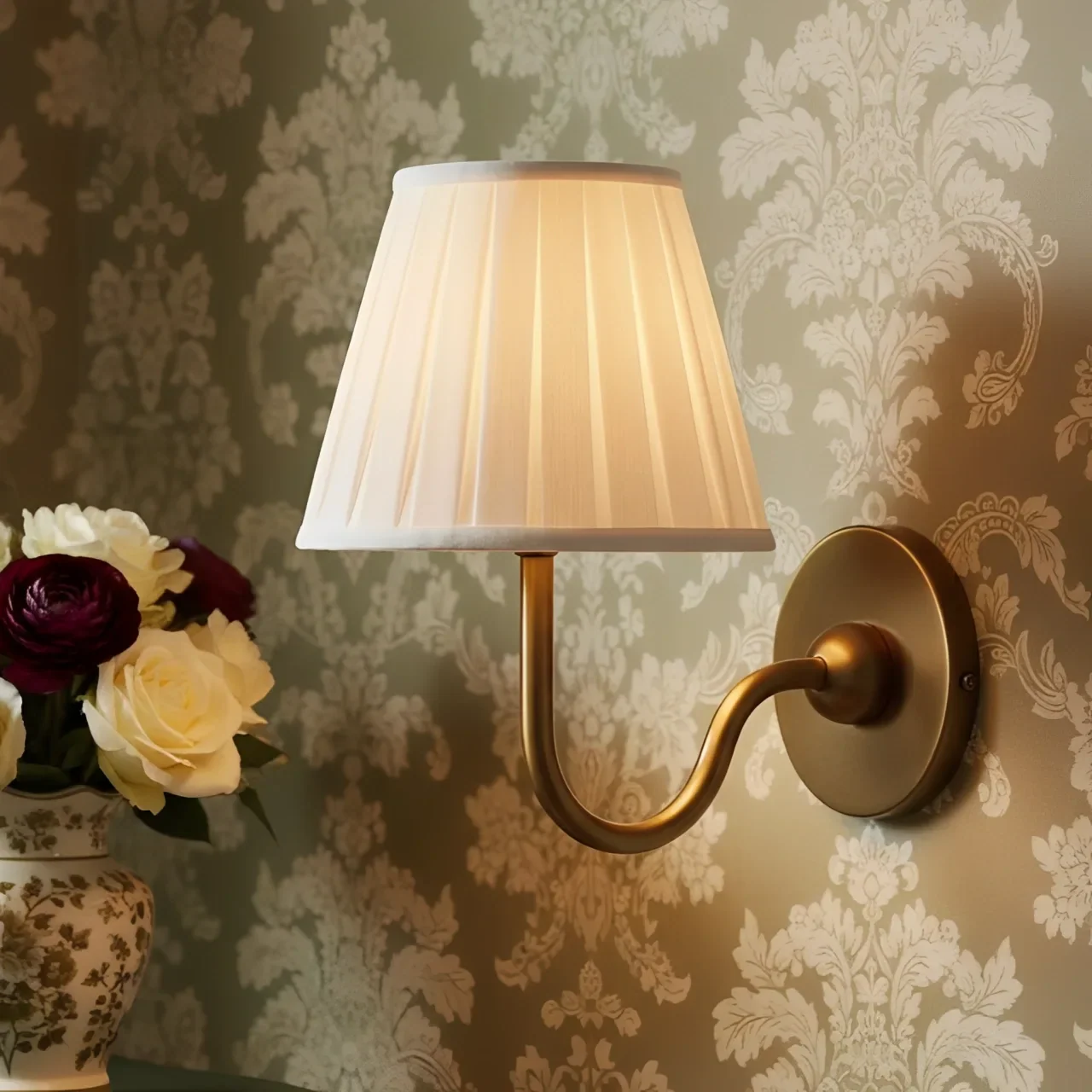 Traditional Pleated Fabric Wall Sconce for Bedroom Hallway Reading Room Living Room - Image 9