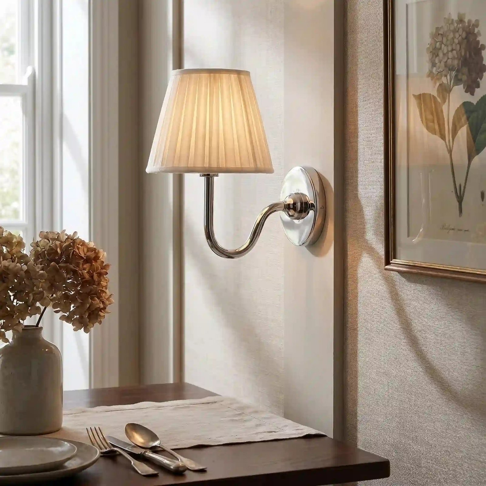 Traditional Pleated Fabric Wall Sconce for Bedroom Hallway Reading Room Living Room - Image 12