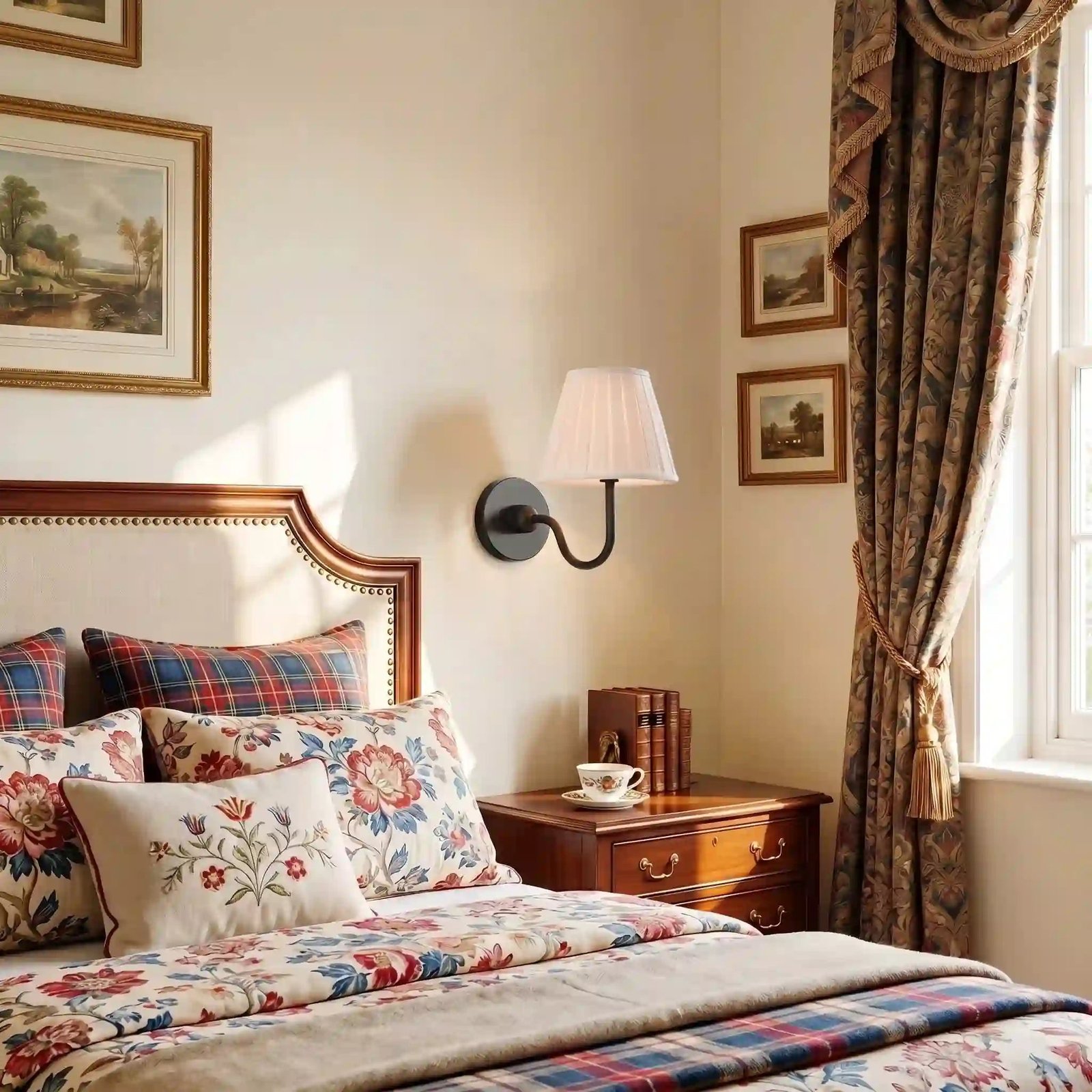 Traditional Pleated Fabric Wall Sconce for Bedroom Hallway Reading Room Living Room - Image 13