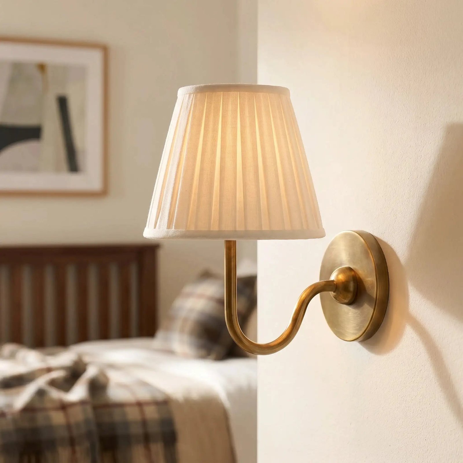 Traditional Pleated Fabric Wall Sconce for Bedroom Hallway Reading Room Living Room - Image 15