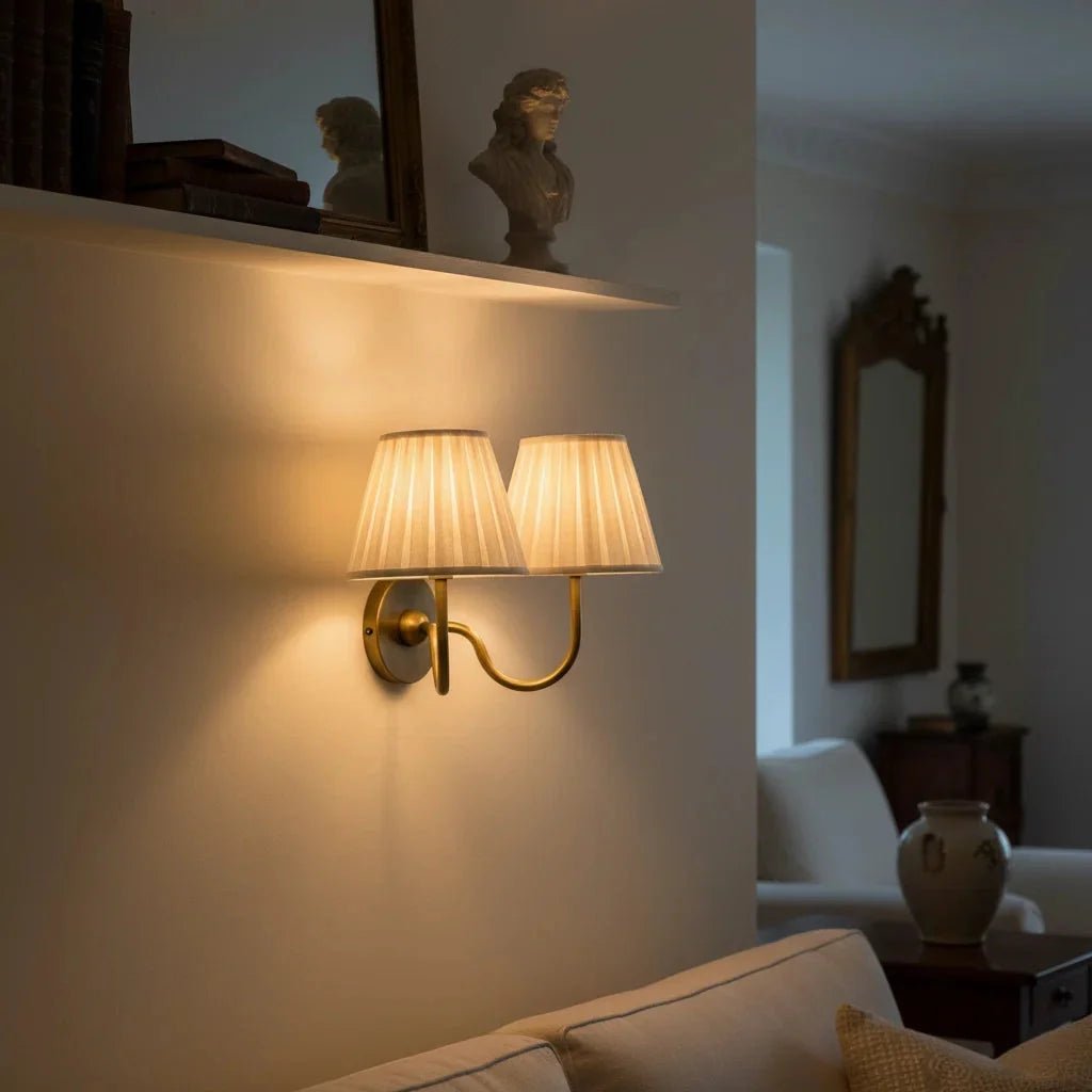 Traditional Pleated Fabric Wall Sconce for Bedroom Hallway Reading Room Living Room - Image 17