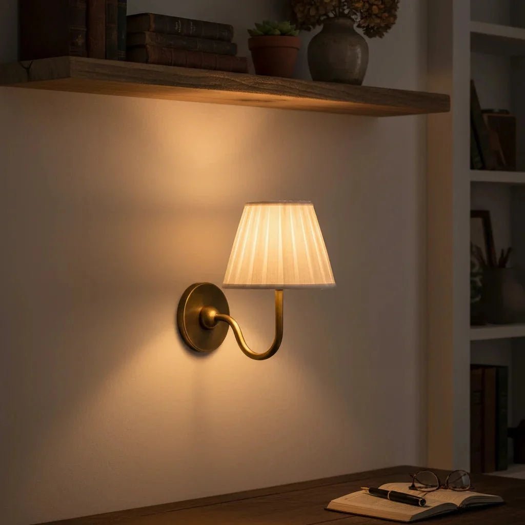 Traditional Pleated Fabric Wall Sconce for Bedroom Hallway Reading Room Living Room - Image 19