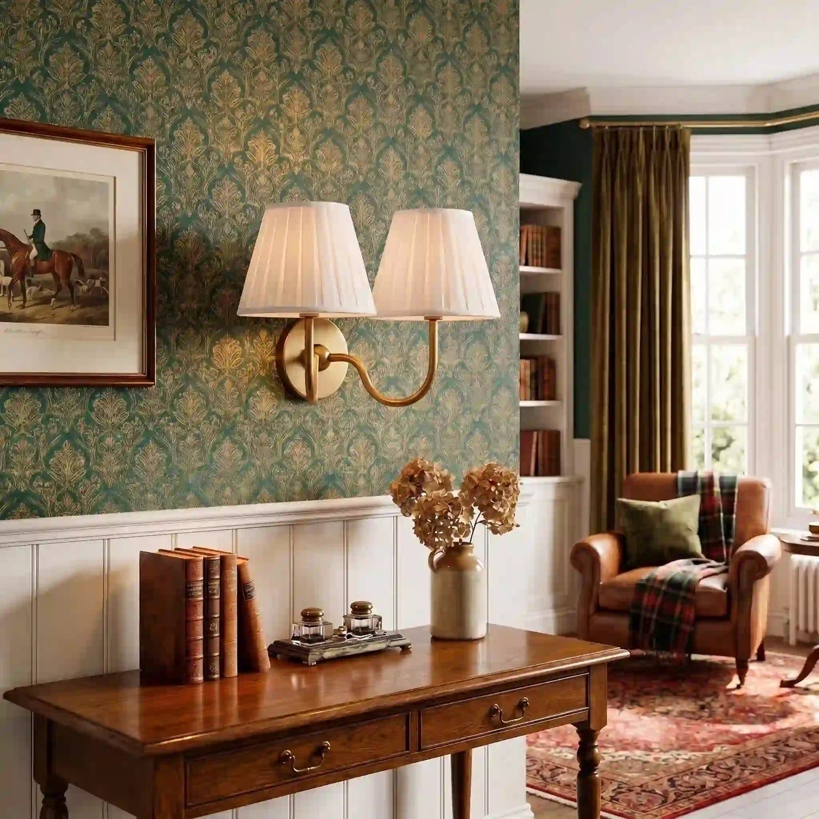 Traditional Pleated Fabric Wall Sconce for Bedroom Hallway Reading Room Living Room - Image 20
