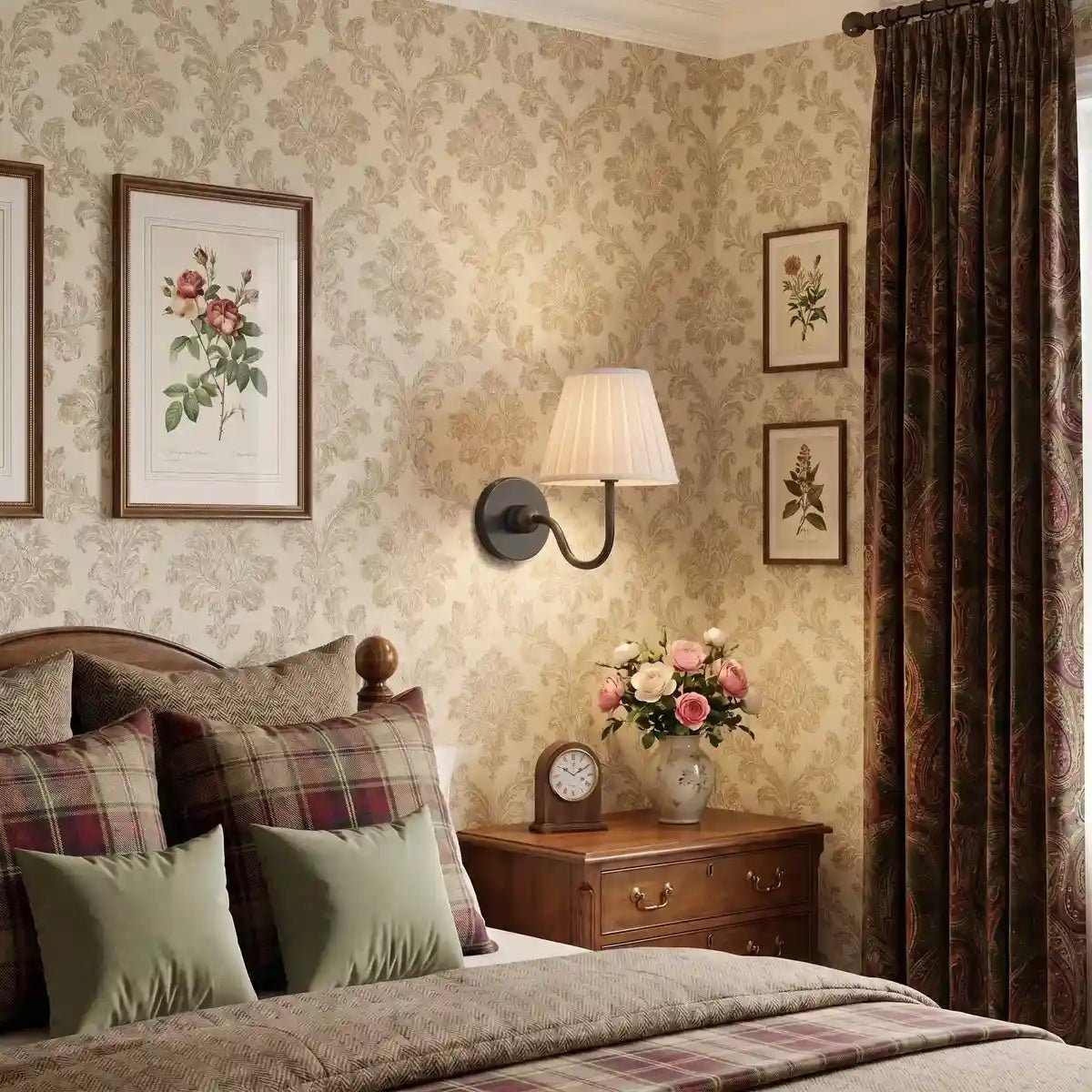 Traditional Pleated Fabric Wall Sconce for Bedroom Hallway Reading Room Living Room - Image 21