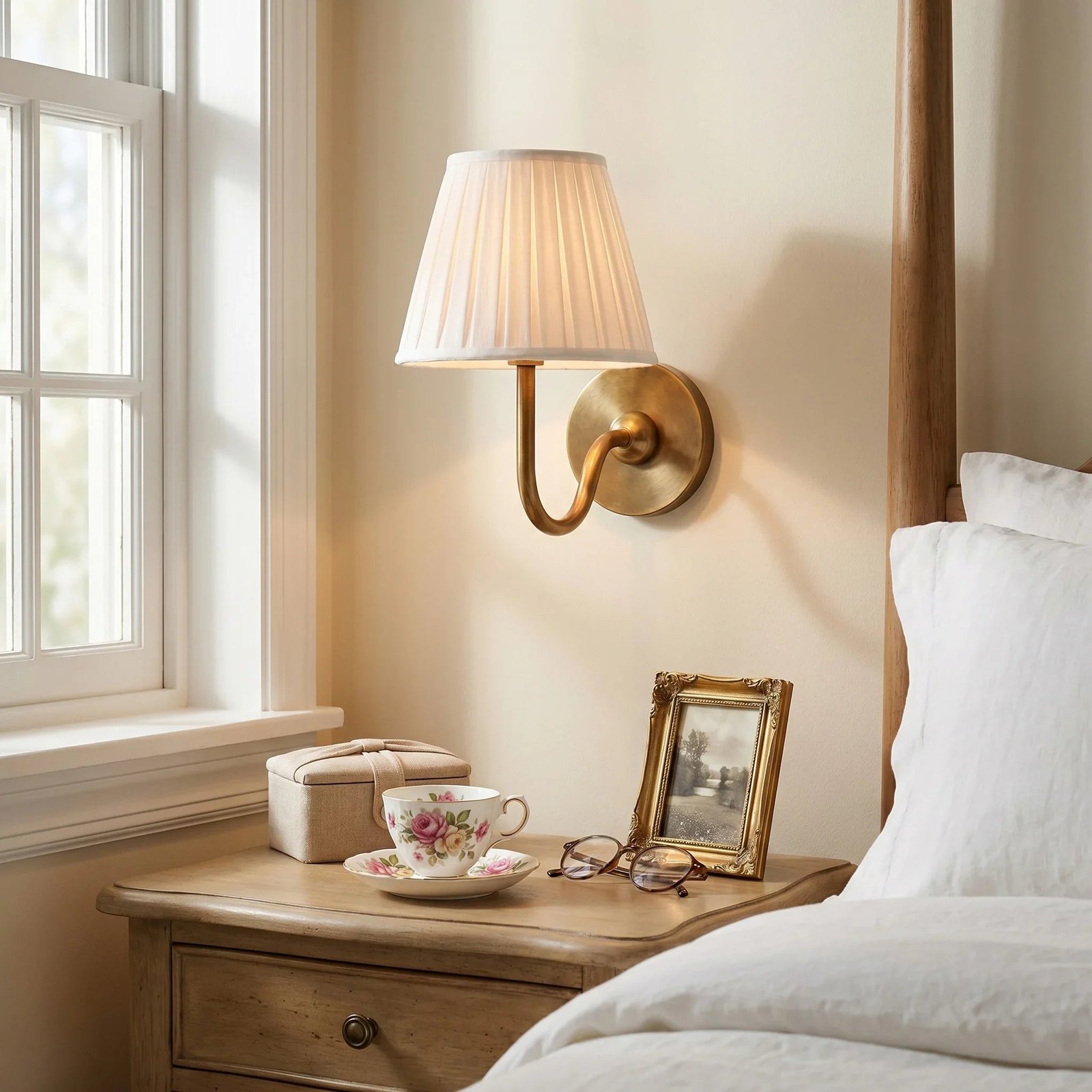 Traditional Pleated Fabric Wall Sconce for Bedroom Hallway Reading Room Living Room - Image 22