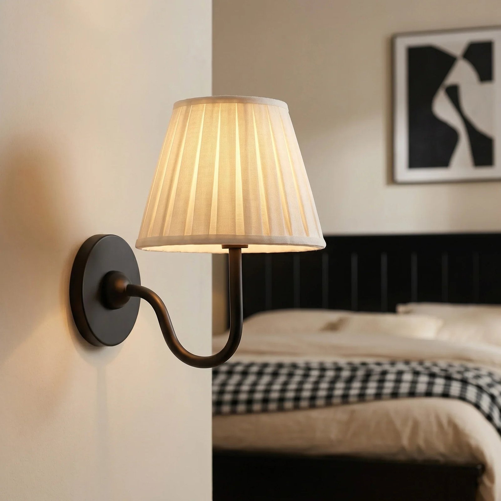 Traditional Pleated Fabric Wall Sconce for Bedroom Hallway Reading Room Living Room - Image 23