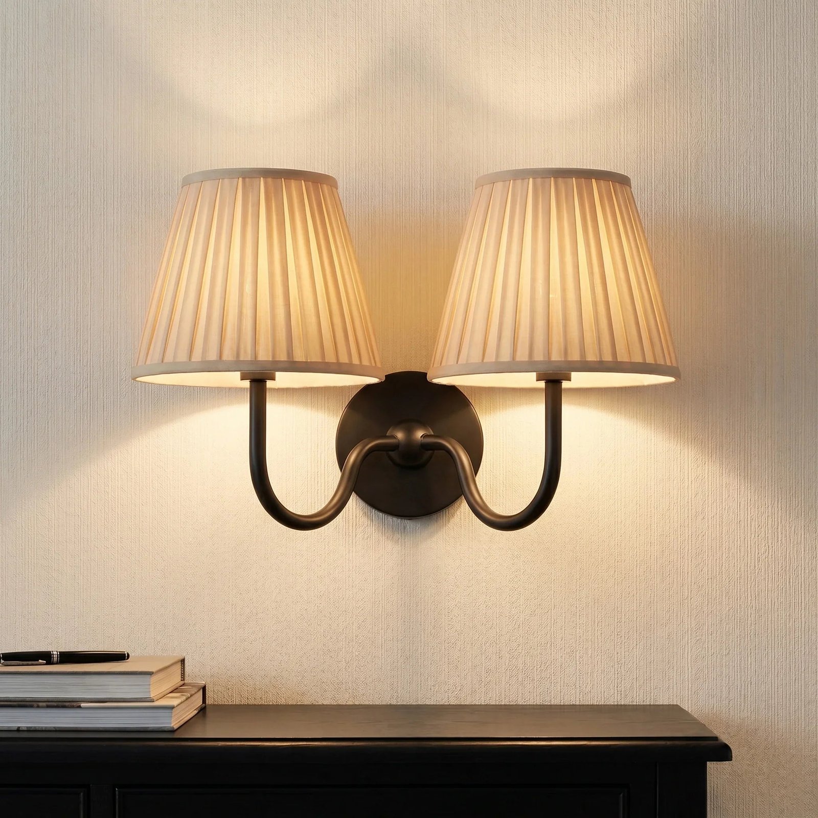 Traditional Pleated Fabric Wall Sconce for Bedroom Hallway Reading Room Living Room - Image 24