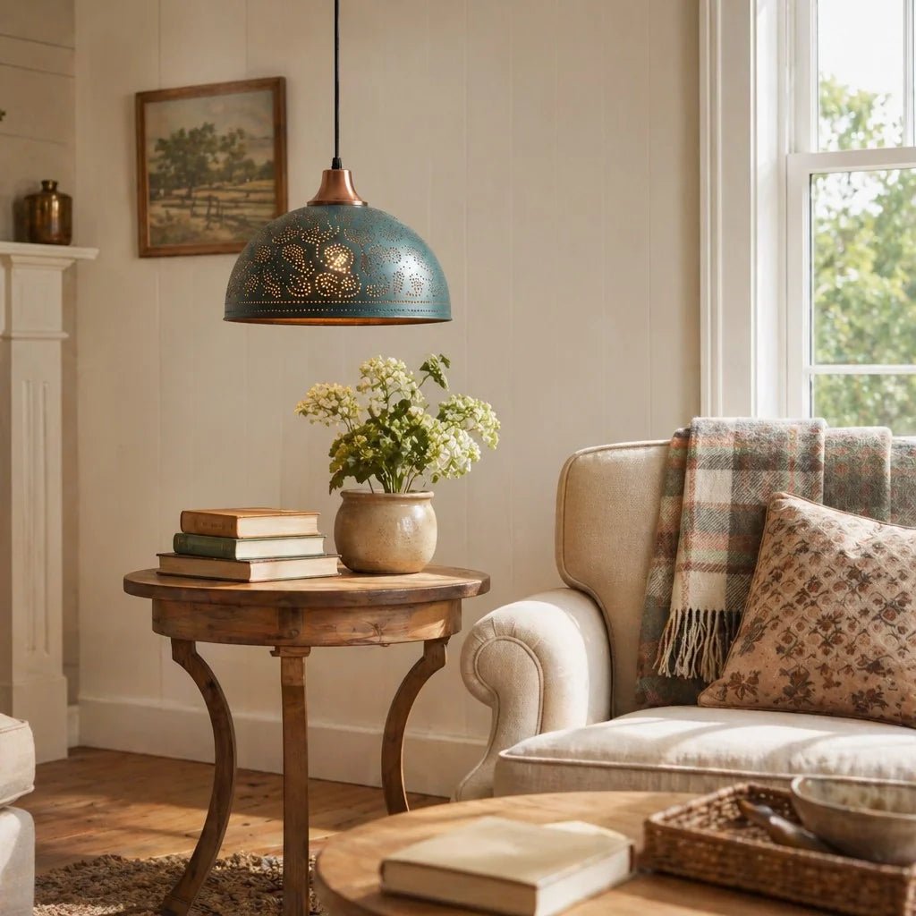 Vintage Rustic Copper Dome Pendant Light for Kitchen Dining Room Entryway Living Room - Image 3