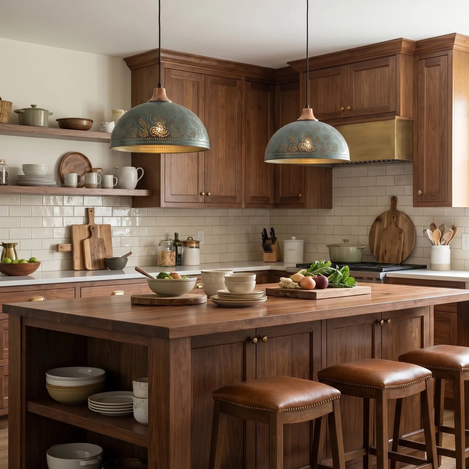 Vintage Rustic Copper Dome Pendant Light for Kitchen Dining Room Entryway Living Room - Image 4