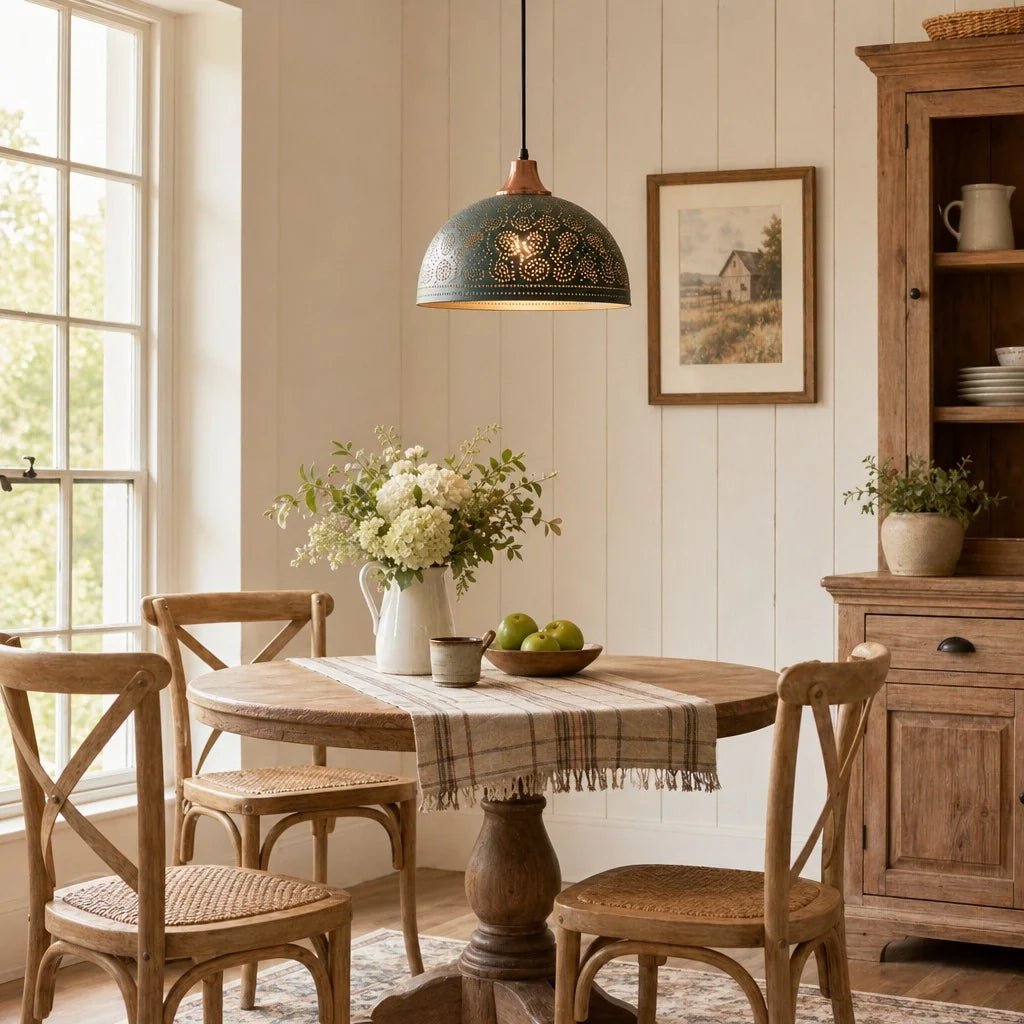 Vintage Rustic Copper Dome Pendant Light for Kitchen Dining Room Entryway Living Room - Image 7