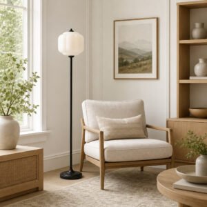 Vintage Opal Textured Glass Floor Light for Living Room Bedroom Study