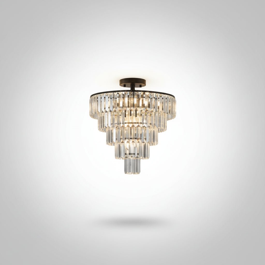 Large Black Crystal Chandelier Modern Ceiling Light Fixture for Dining Living Bedroom Decor - Image 3