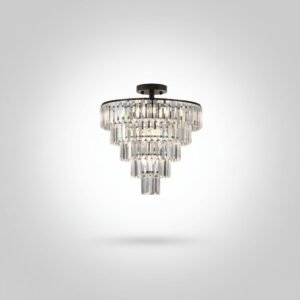 Large Black Crystal Chandelier Modern Ceiling Light Fixture for Dining Living Bedroom Decor