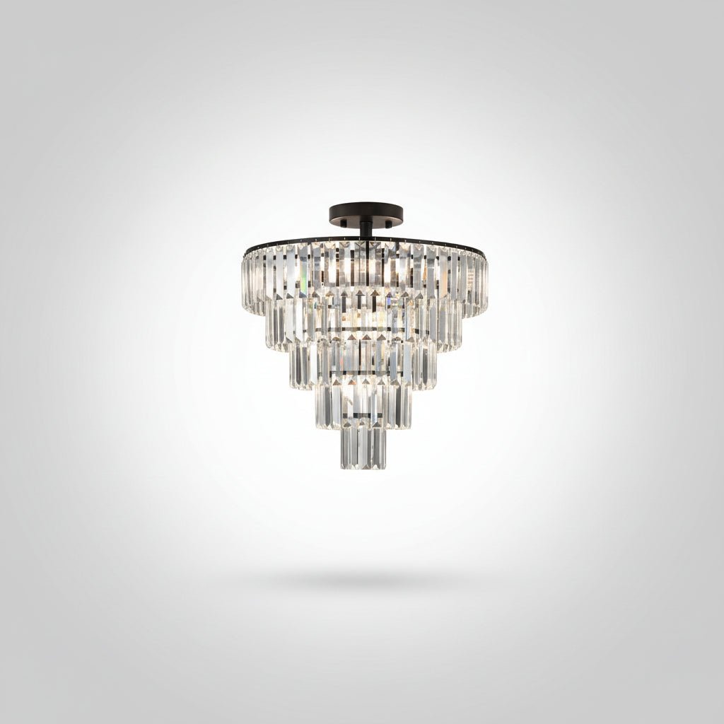 Large Black Crystal Chandelier Modern Ceiling Light Fixture for Dining Living Bedroom Decor