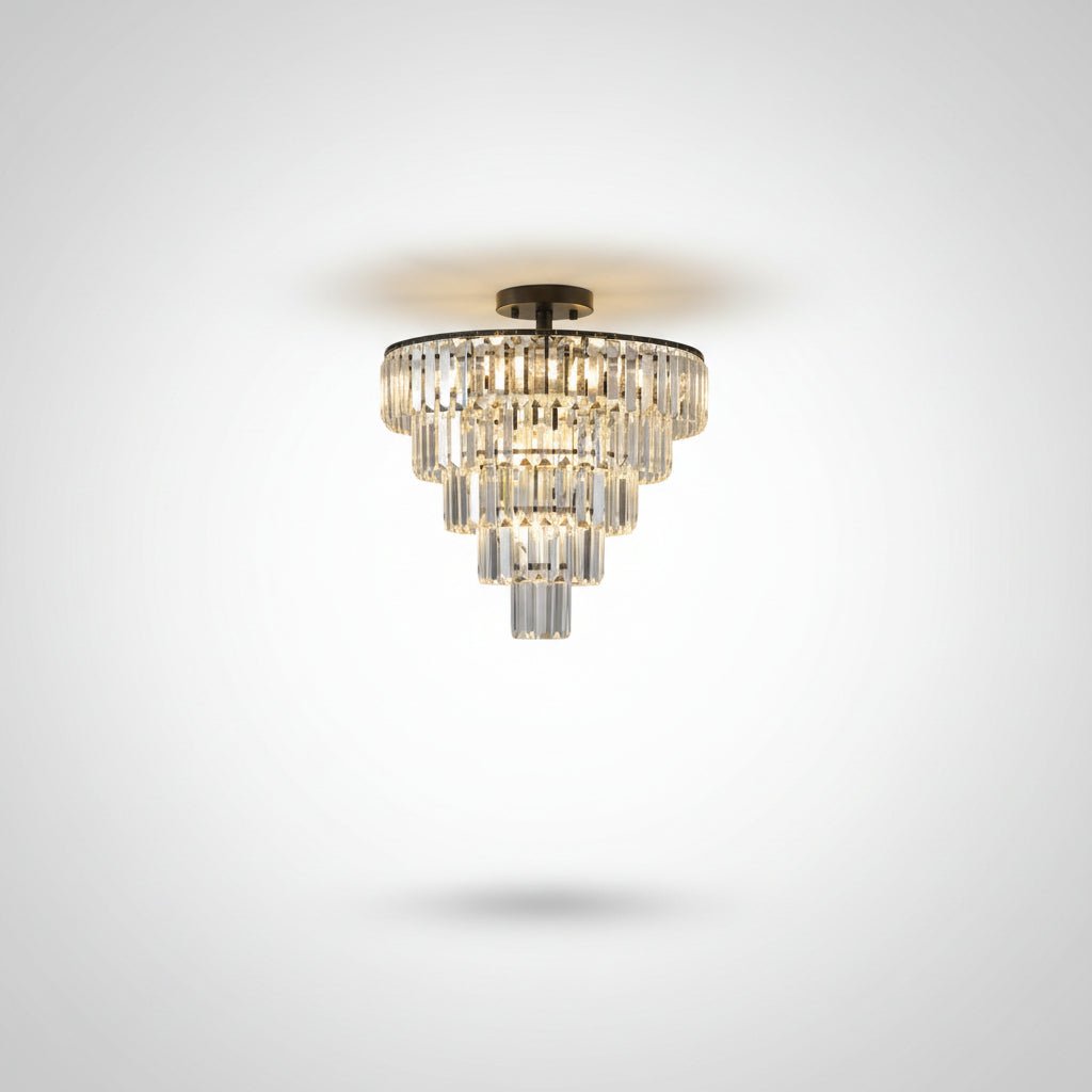 Large Black Crystal Chandelier Modern Ceiling Light Fixture for Dining Living Bedroom Decor - Image 4