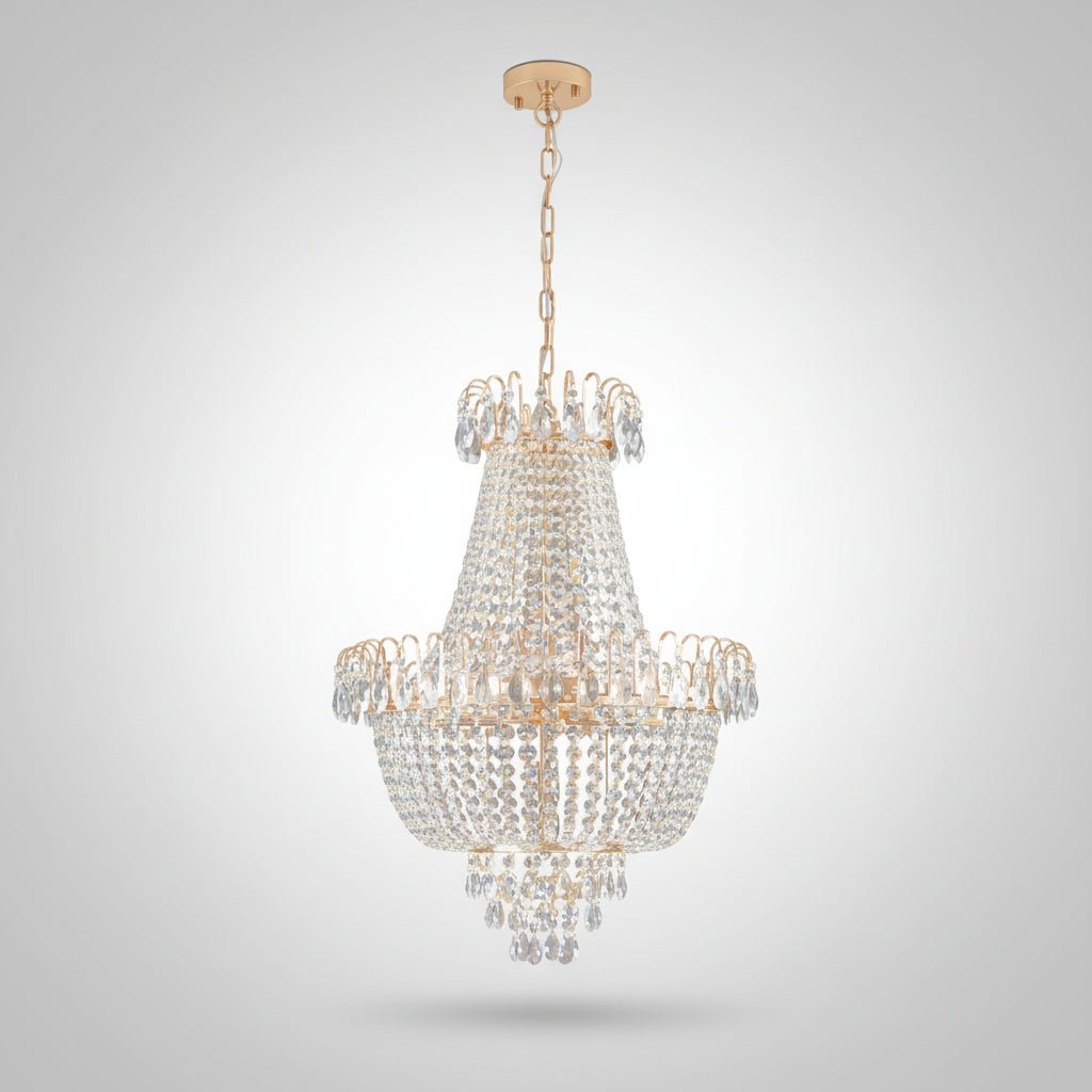Large Gold Crystal Chandelier Modern Ceiling Light Fixture for Living Room Dining Room Hallway Bedroom - Image 4