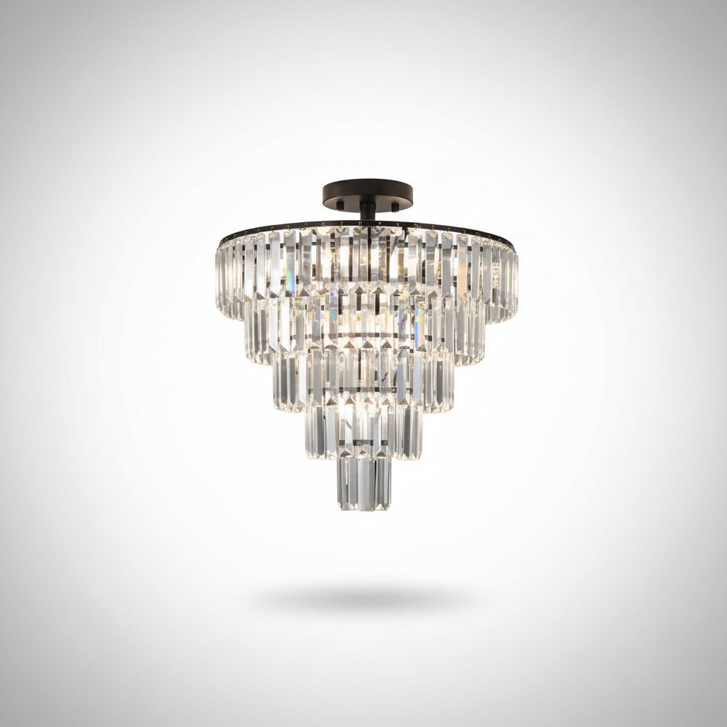 Large Black Crystal Chandelier Modern Ceiling Light Fixture for Dining Living Bedroom Decor - Image 2